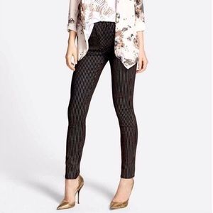 Hudson Barbara Gold Pinstripe Black Denim Jeans 25